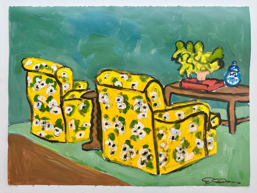 Yellow Chairs on Paper for Debbie Reynolds