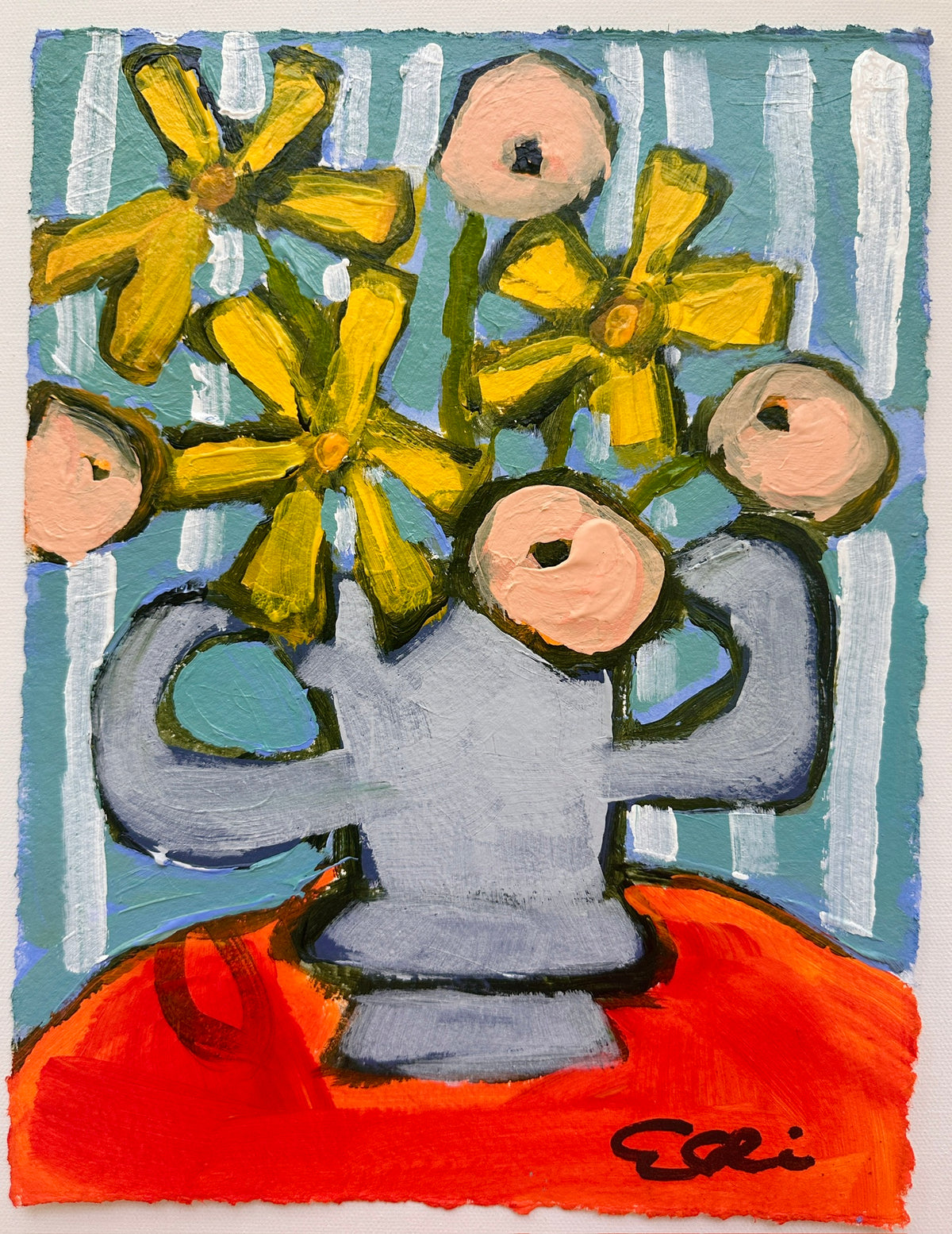 Daisies in Silver Two (12x9)