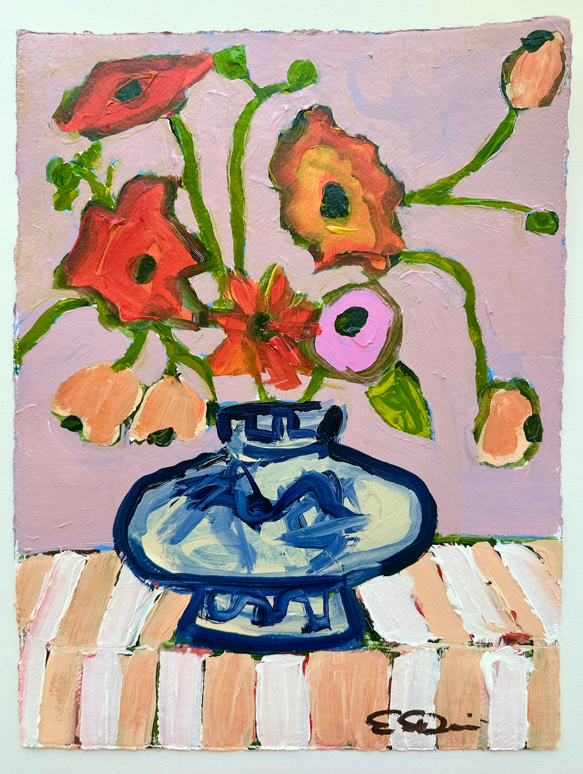 Poppys in a Pink Room One (16x12)