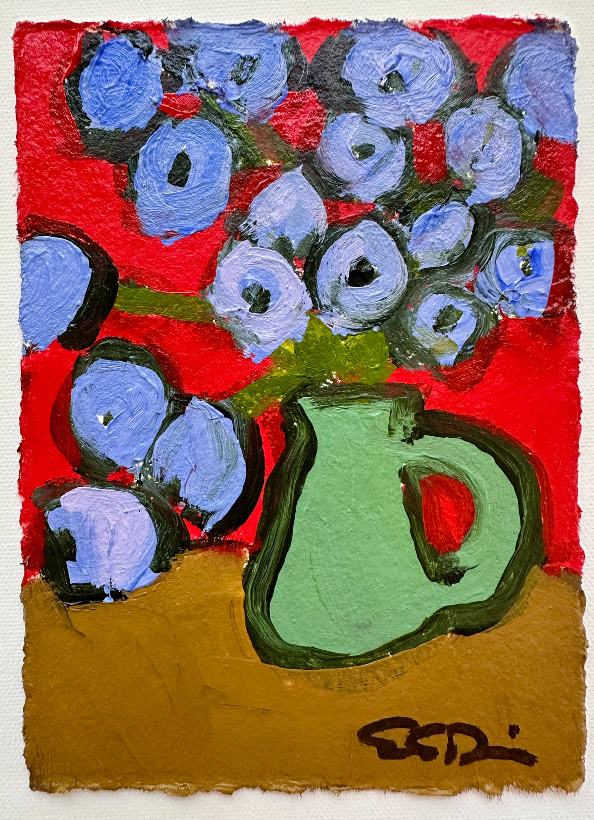 Celadon Vase in Red Room Three (7x5)