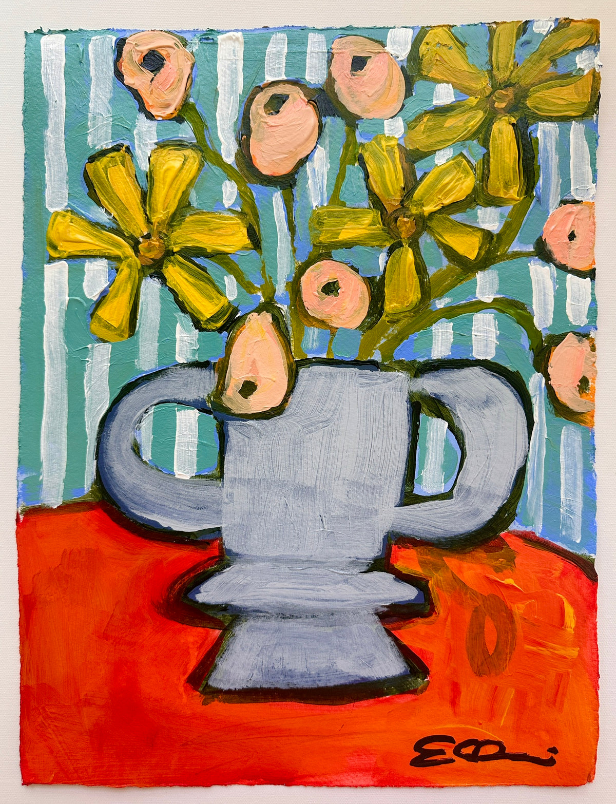 Daisies in Silver One (16x12)
