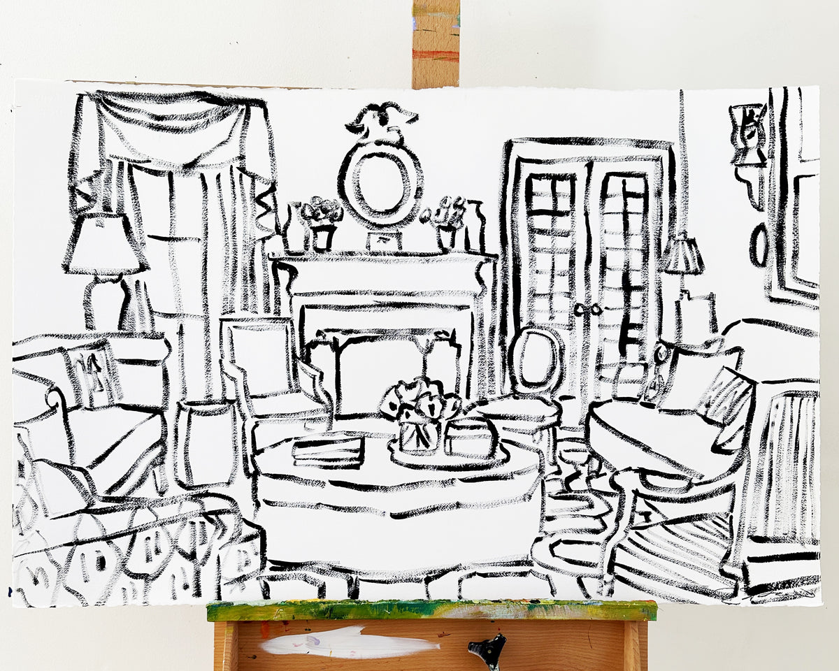Interior Sketch on Paper, Two
